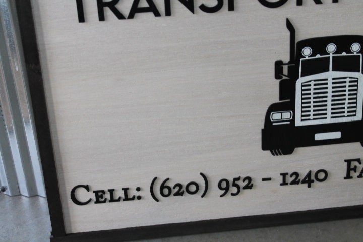 Custom Transport Service Semi Truck Business Sign Rectangle 3D Large Custom Company Indoor Outdoor Small Business Logo Laser Cut Wood Sign