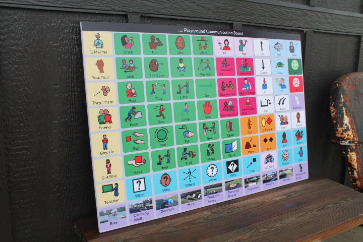 Custom Visual Playground Rectangle Board Communcation Symbols Kids Table Smooth Printed Weatherproof Waterproof Durable Sustainable PVC