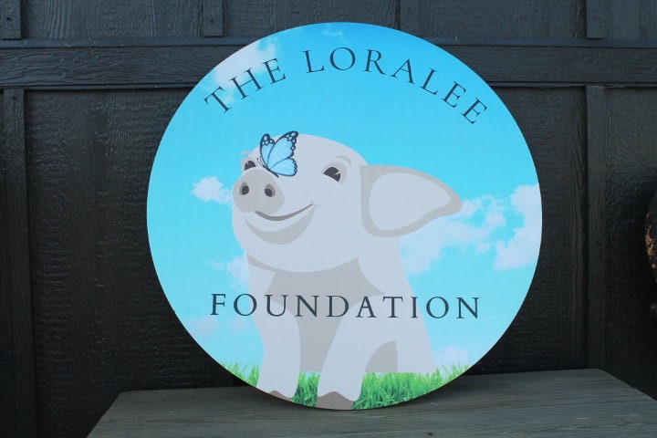 Custom Foundation Sign Pig Butterfly Remembrance Smooth Waterproof Weatherproof Durable Outdoor Sign Logo Color