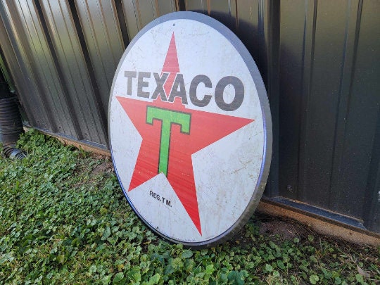 Texaco Gasoline Oil Gas Station Reproduction Garage Sign For Him Giftable Aluminum Sign Printed Memorabilia Classic Petrolina Petroleum