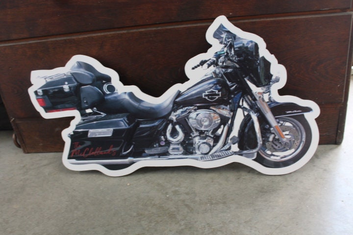 Custom Motorcycle Photo Bike Rider Printed Sign Contour Weatherproof PVC plastic smooth Personalized Cutout Great for hanging ormounted