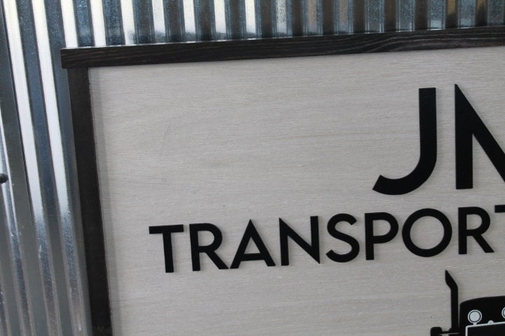 Custom Transport Service Semi Truck Business Sign Rectangle 3D Large Custom Company Indoor Outdoor Small Business Logo Laser Cut Wood Sign