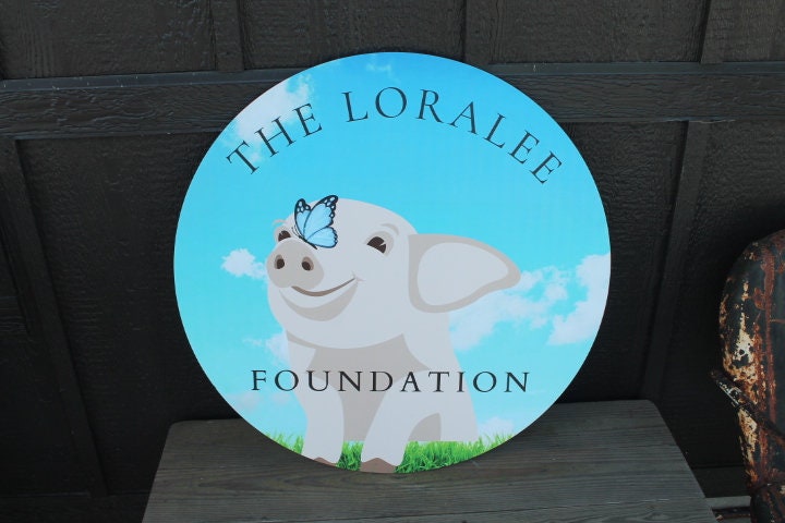 Custom Foundation Sign Pig Butterfly Remembrance Smooth Waterproof Weatherproof Durable Outdoor Sign Logo Color