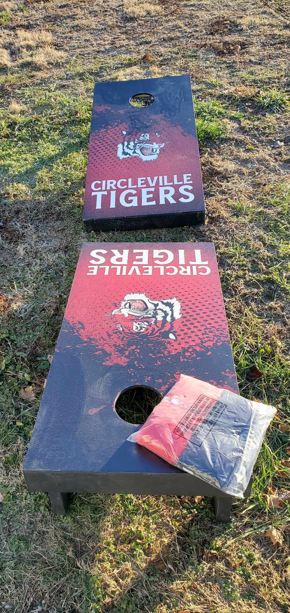 Cornhole Set Custom Printed Wood Logo School Your Image Full Color Personalize Complete