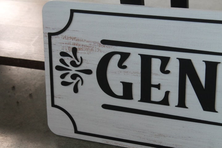 Rustic Customized General Store Personalized 3D Raised and Printed Distressed Vintage Style Co