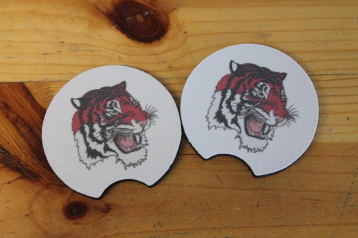 Circleville Tigers Local School Logo Gift Set Wholesale bulk Car Coaster Sport Printed Set Bulk Club Clubhouse