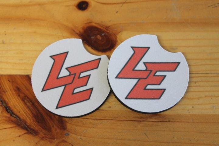 Logan Elm LE Local School Logo Gift Set Wholesale bulk Car Coaster Sport Printed Set Bulk Club Clubhouse