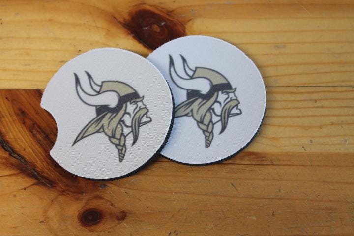 Teays Valley Vikings Local School Logo Gift Set Wholesale bulk Car Coaster Sport Printed Set Bulk Club Clubhouse