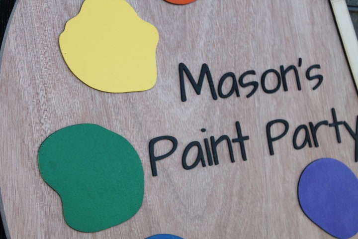 Artist Pallet Painter Artist Paint Pallet Paint Party Art Kids Illustrator Sign 3D Large Custom Birthday Art Room Teacher Laser Cut Wood