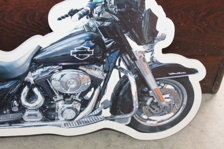 Custom Motorcycle Photo Bike Rider Printed Sign Contour Weatherproof PVC plastic smooth Personalized Cutout Great for hanging ormounted