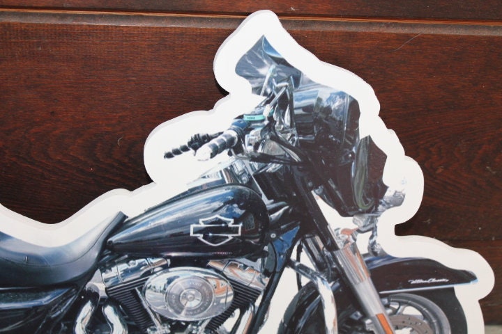 Custom Motorcycle Photo Bike Rider Printed Sign Contour Weatherproof PVC plastic smooth Personalized Cutout Great for hanging ormounted