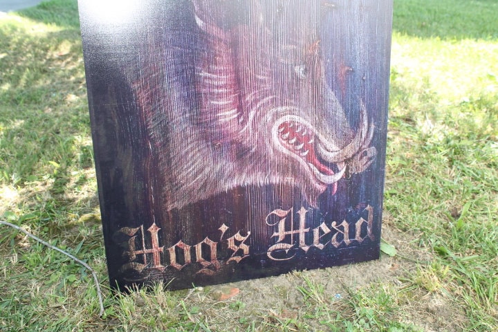 Custom Hog Head Textured Rectangle Weatherproof Sign Pvc Plastic Personalized Ready for your Business Logo Great Outdoors Pig