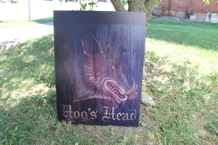 Custom Hog Head Textured Rectangle Weatherproof Sign Pvc Plastic Personalized Ready for your Business Logo Great Outdoors Pig