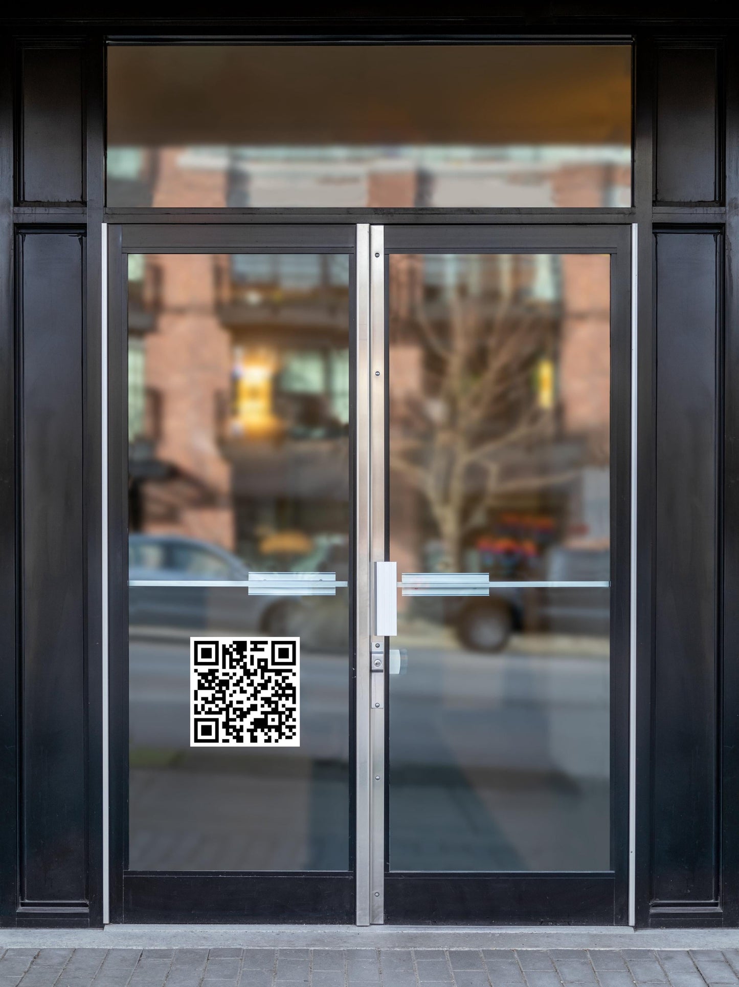 QR Code Decal Custom Window Sticker Weatherproof Outdoor Business Info Door Sign Wall Sign Customizable Door Lettering