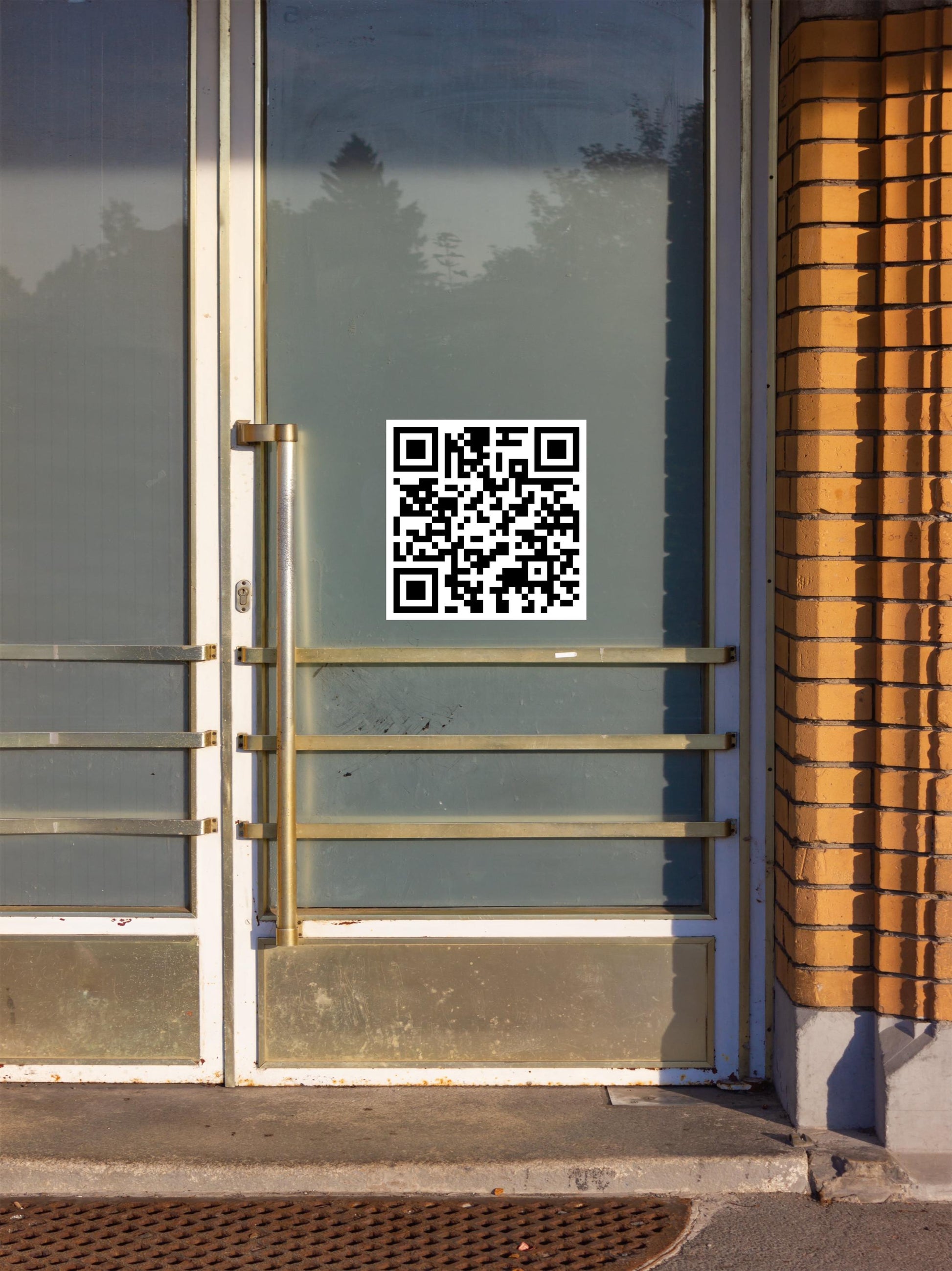 QR Code Decal Custom Window Sticker Weatherproof Outdoor Business Info Door Sign Wall Sign Customizable Door Lettering