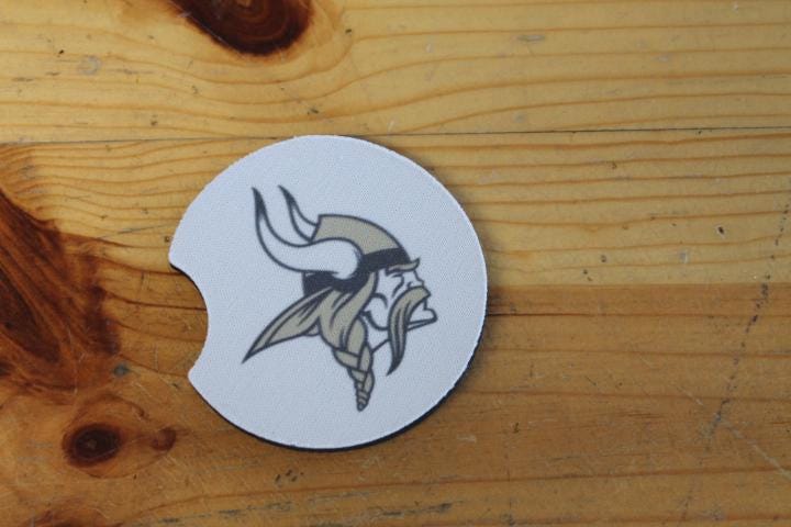 Teays Valley Vikings Local School Logo Gift Set Wholesale bulk Car Coaster Sport Printed Set Bulk Club Clubhouse