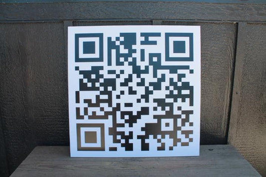 Custom QR Code Business Outdoor Square Weatherproof PVC Sign Smooth Sustainable Ready for your Logo Great for hanging or wall mounted