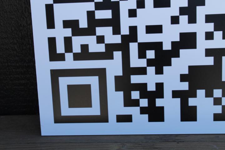 Custom QR Code Business Outdoor Square Weatherproof PVC Sign Smooth Sustainable Ready for your Logo Great for hanging or wall mounted