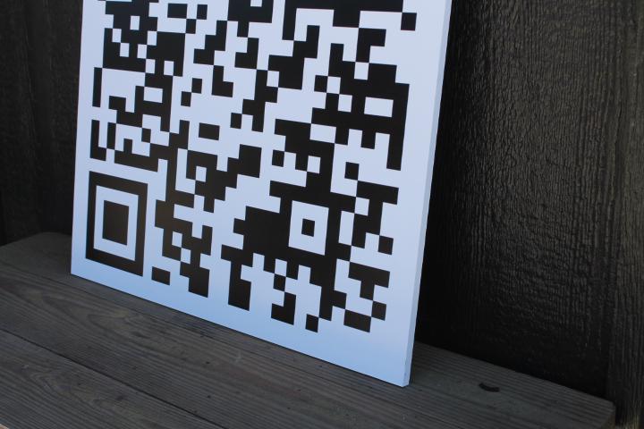 Custom QR Code Business Outdoor Square Weatherproof PVC Sign Smooth Sustainable Ready for your Logo Great for hanging or wall mounted