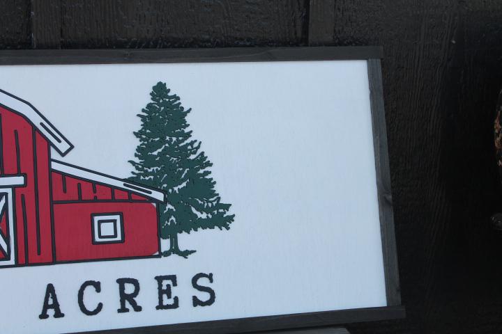 Custom Logo Sign Barn Acres Commerical Business Driveway sign 3D Red Personalized layered sign Hanging