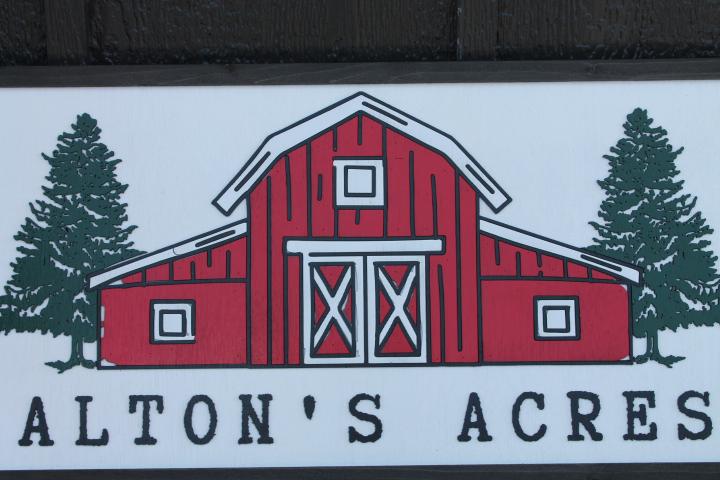 Custom Logo Sign Barn Acres Commerical Business Driveway sign 3D Red Personalized layered sign Hanging