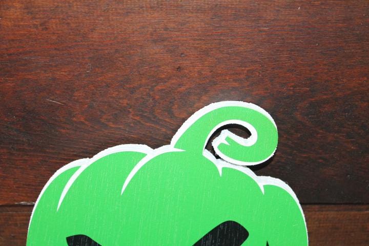 Jack o lantern Green Pumpkin Halloween Spooky Yard Art PVC Textured Face Decoration Haunted House Printed Outdoor Weather proof