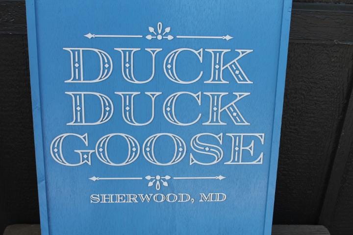 Duck Goose Blue Rectangle Custom Personalized 3D Layered Raised Sign Logo Image Commerical Business Sign