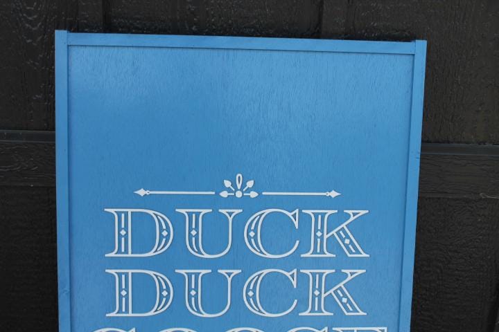 Duck Goose Blue Rectangle Custom Personalized 3D Layered Raised Sign Logo Image Commerical Business Sign