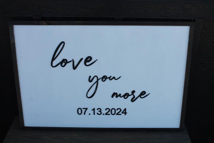 Custom Personalized Wedding Special Day I love you more Raised Sign Gift Shower gift Wall Art Bedroom Living room Decor