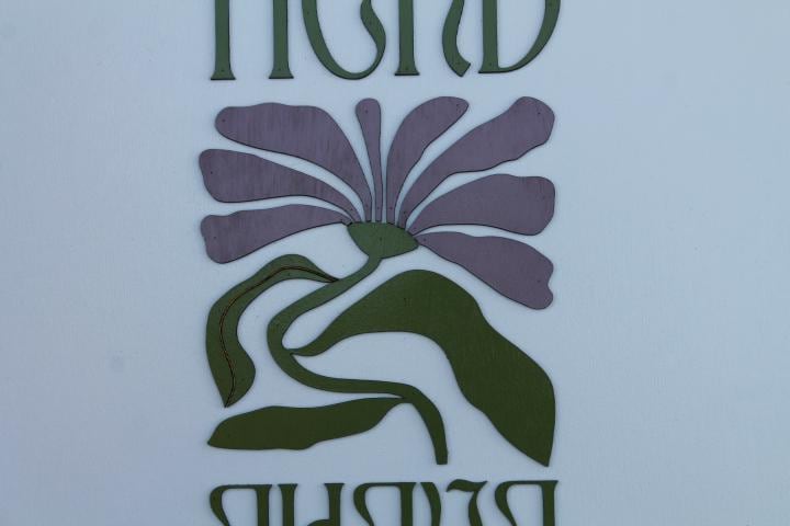 Custom Sign Herb Care Love Give Floral Personalized Logo Handmade Raised Layered Sign Flower Purple