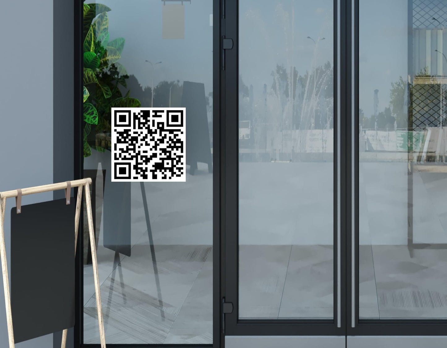 QR Code Decal Custom Window Sticker Weatherproof Outdoor Business Info Door Sign Wall Sign Customizable Door Lettering