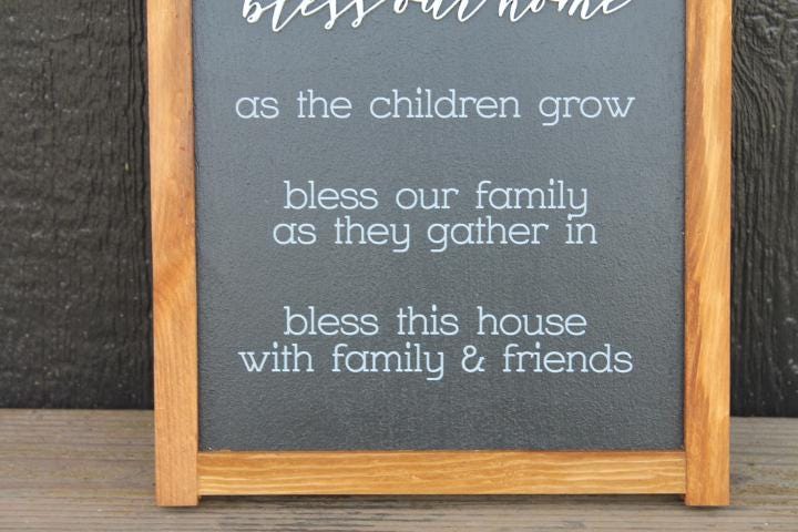 This House Friends Love Raised layered sign with printing Blessed Happy Home Decor Family Love Handmade Home Decor Rustic Giftable