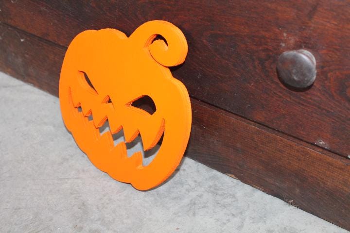 Wooden Jack o lantern Pumpkin Spooky Yard Cut out Sign Pumpkin Rustic Yard Fall Autumn Decoration Prop Giftable Halloween Orange