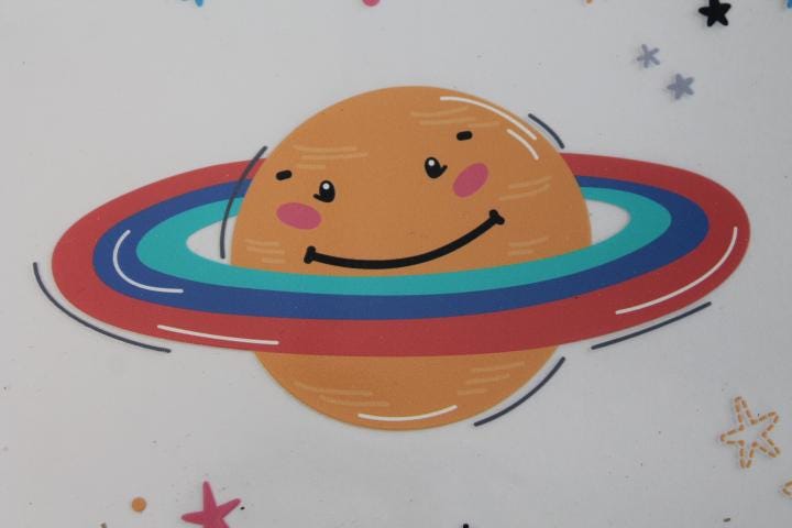 Solar System Planets Theme Decals Waterproof Sheet Full Color Sticker Kids Bright Fun Window Deal Wall Sticker Thermos Kawaii Faces