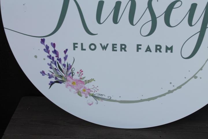 Personalized Flower Farm Floral Smooth Waterproof Sign PVC Plastic Fade Resistant Round Circle Logo Custom Business Signage Commerical