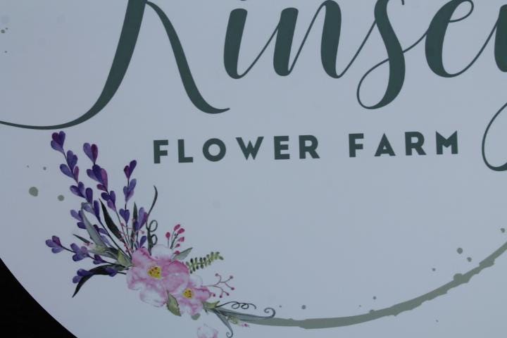 Personalized Flower Farm Floral Smooth Waterproof Sign PVC Plastic Fade Resistant Round Circle Logo Custom Business Signage Commerical