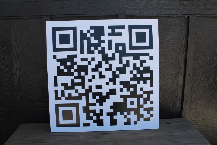 Custom QR Code Business Outdoor Square Weatherproof PVC Sign Smooth Sustainable Ready for your Logo Great for hanging or wall mounted