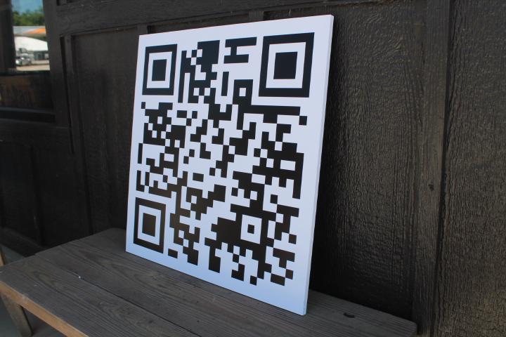 Custom QR Code Business Outdoor Square Weatherproof PVC Sign Smooth Sustainable Ready for your Logo Great for hanging or wall mounted