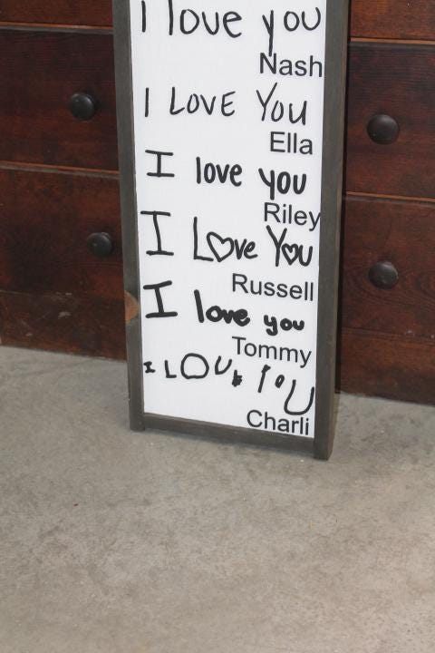 Custom Gift I love you Handwriting Sign Kids Parents Grandparents for her Gift for him Raised 3D Note Reminder Wedding Christmas for Mom