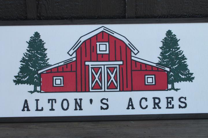 Custom Logo Sign Barn Acres Commerical Business Driveway sign 3D Red Personalized layered sign Hanging