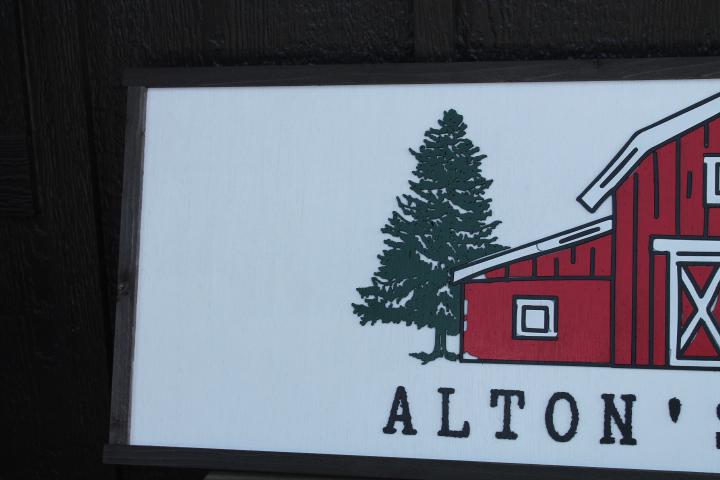 Custom Logo Sign Barn Acres Commerical Business Driveway sign 3D Red Personalized layered sign Hanging