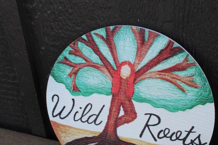 Vendor Booth Tree Printed Logo Sign Lightweight affordable Small Business Wooden Hanging Door Sign Color Vibrant Roots Wild