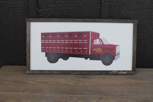Custom Wood Sign Memorial Semi Truck Driver Trucker Vintage Photo Uvprinted Image Framed Signage Color Logo Large Personalized Decor