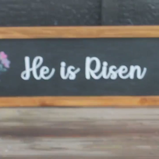 He is risen Easter Faith Christian Wooden Handmade Home Decor Floral Layered Unique Sign Wall Art