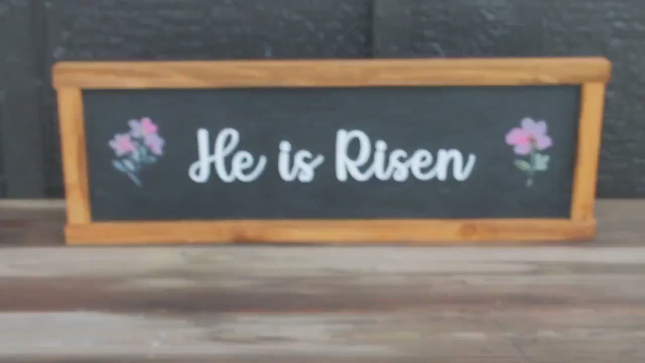 He is risen Easter Faith Christian Wooden Handmade Home Decor Floral Layered Unique Sign Wall Art