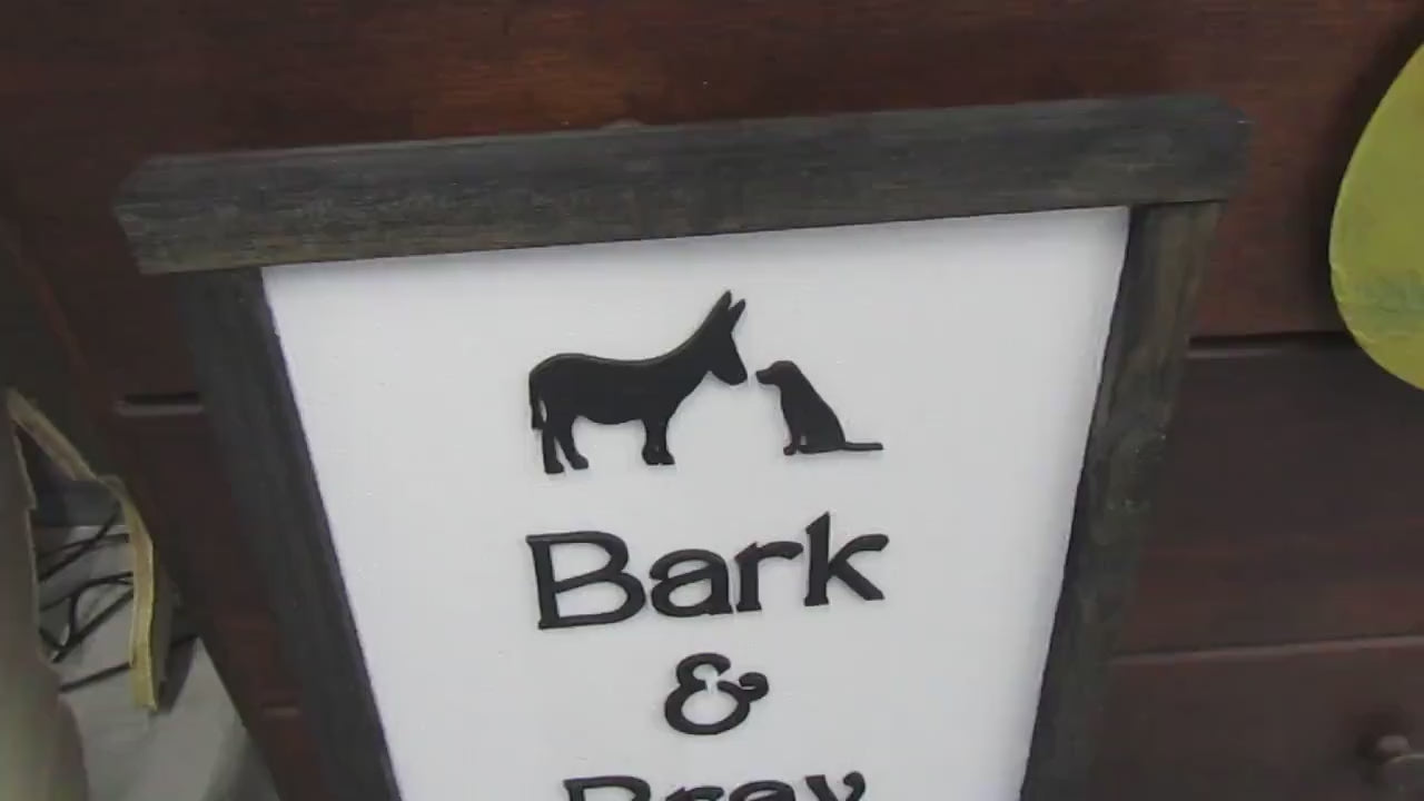 Custom Wood Sign Farm sign Commerical Signage Bark Bray Animal Sanctuary Wooden Handmade Laser Cut Personalized Decor Horse Livestock