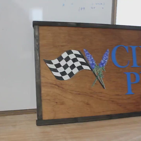 Racing Flag Speed Lavender Racetrack Sports Place Handmade Tailormade Custom Personalized Sign Printed Image Name Style 3d Wooden Sign