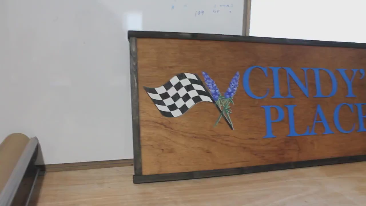 Racing Flag Speed Lavender Racetrack Sports Place Handmade Tailormade Custom Personalized Sign Printed Image Name Style 3d Wooden Sign