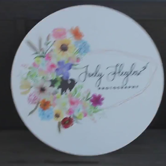 Floral Border Round Sign Photography Buffalo Ring Photographer Small Business Uv printed and Raised Letters Handmade 3D Factory Custom Made