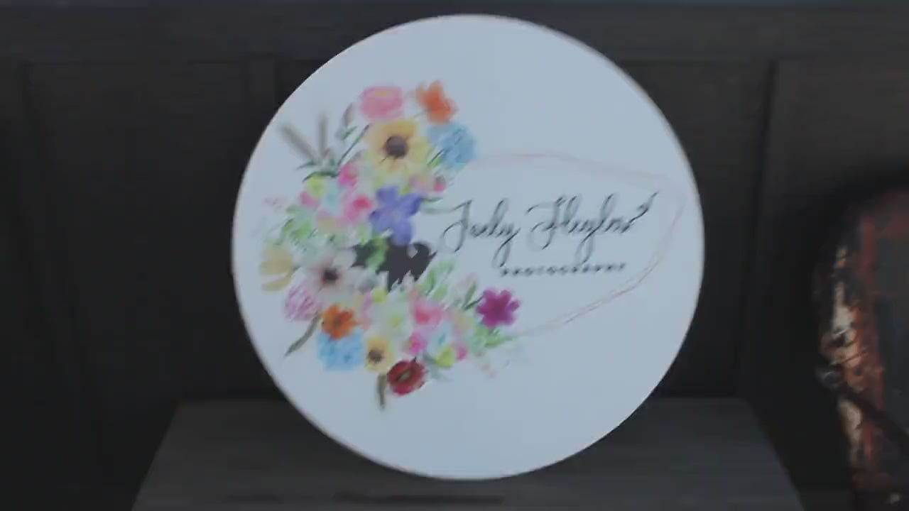 Floral Border Round Sign Photography Buffalo Ring Photographer Small Business Uv printed and Raised Letters Handmade 3D Factory Custom Made